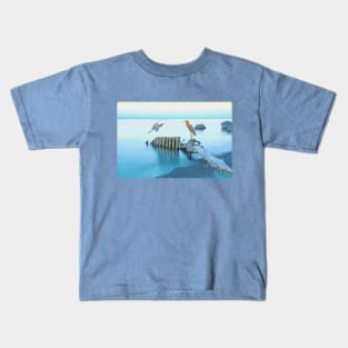 Reddish Egrets at the Coast Kids T-Shirt